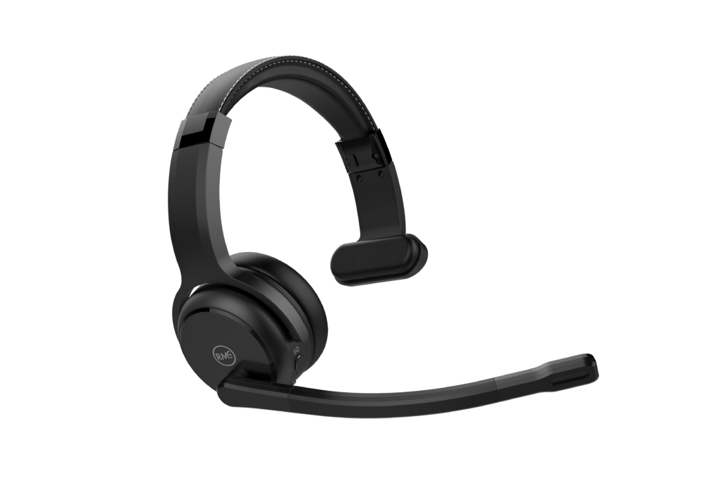 Rand McNally ClearDryve 100 Wireless Bluetooth Headset featuring a sleek black design with a comfortable headband and adjustable microphone, ideal for professional drivers.
