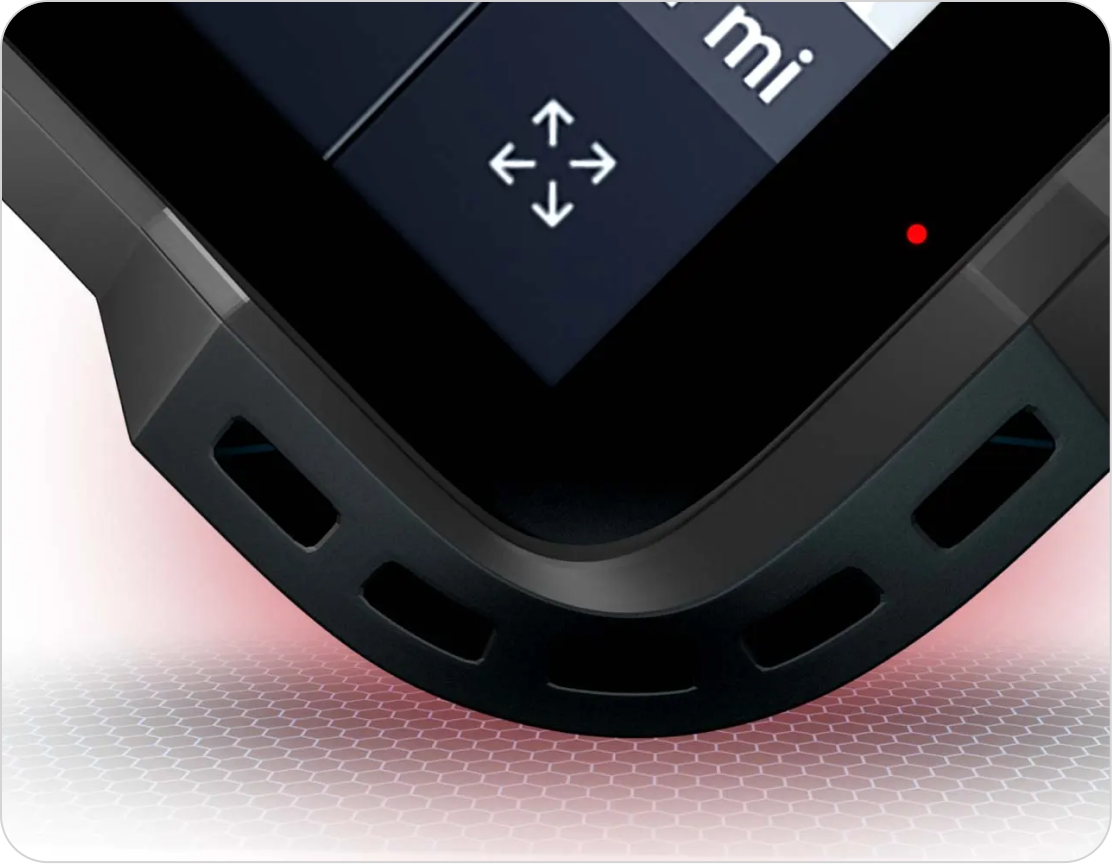 close-up view of the edge design of a rand mcnally gps device