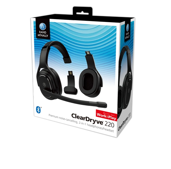 rand mcnally cleardryve 220 bluetooth wireless headset in a box