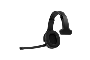 Rand McNally ClearDryve 220 wireless Bluetooth headphones shown in single-ear headset mode with adjustable mic, ideal for hands-free communication.