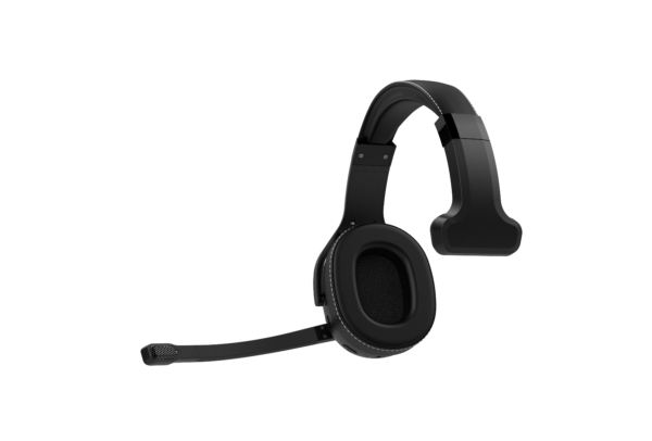 Rand McNally ClearDryve 220 wireless Bluetooth headphones shown in single-ear headset mode with adjustable mic, ideal for hands-free communication.