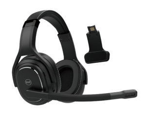 Rand McNally ClearDryve 220 Convertible Wireless Bluetooth Headphones with detachable microphone, over-ear design, and flexible options for professional drivers, ideal for both communication and audio listening.