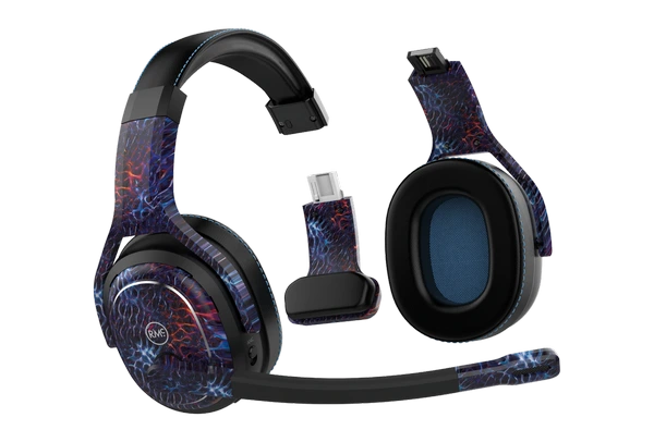 Rand McNally ClearDryve 220 Certified Refurbished Dragon Scale Wireless Bluetooth Headphones with unique dragon scale pattern and detachable components